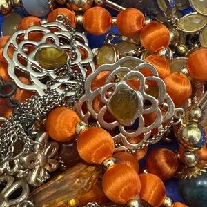 Elegant and vibrantly colored wearable autumn jewelry bundle. 1 pound